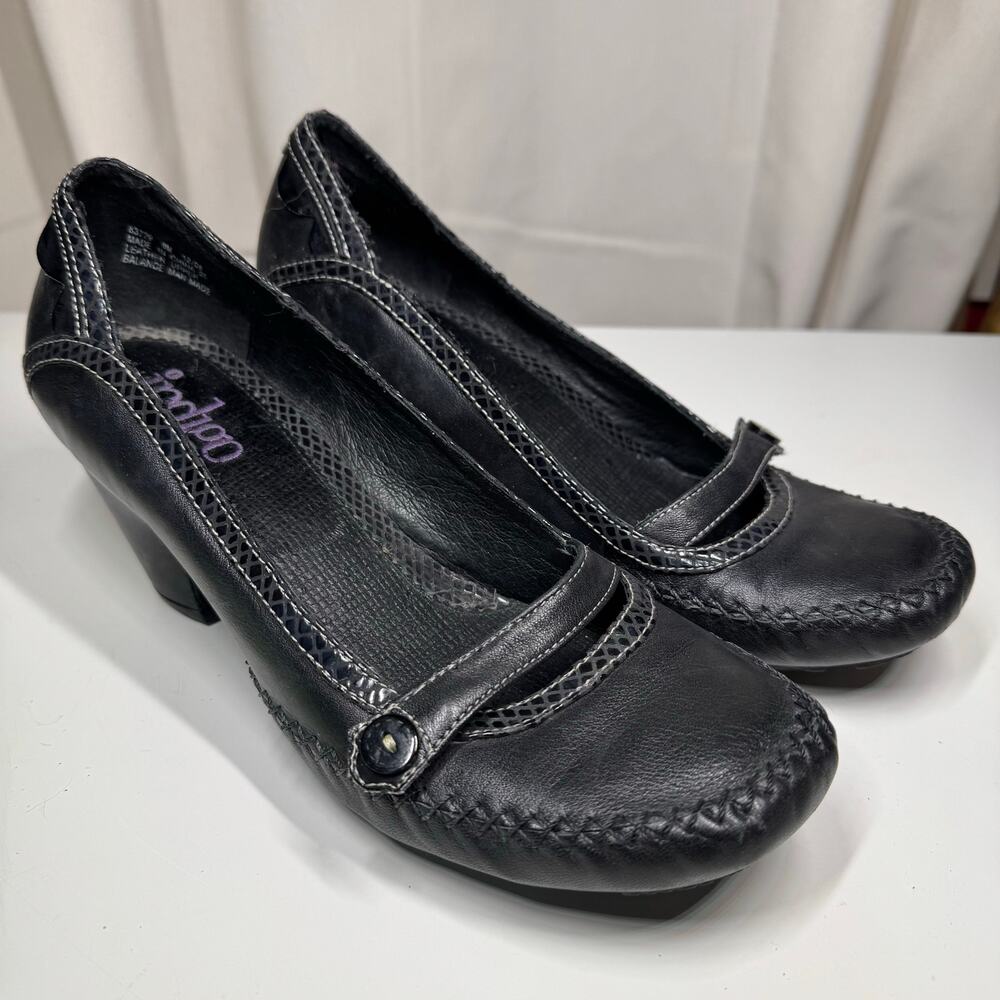 Indigo by Clarks Hypnotic Black Leather Pumps Women’s Size 8M